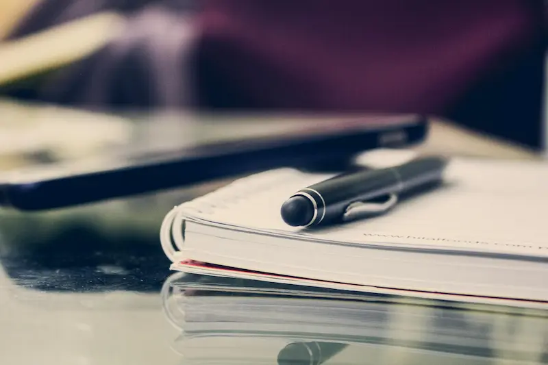 pen and notebook