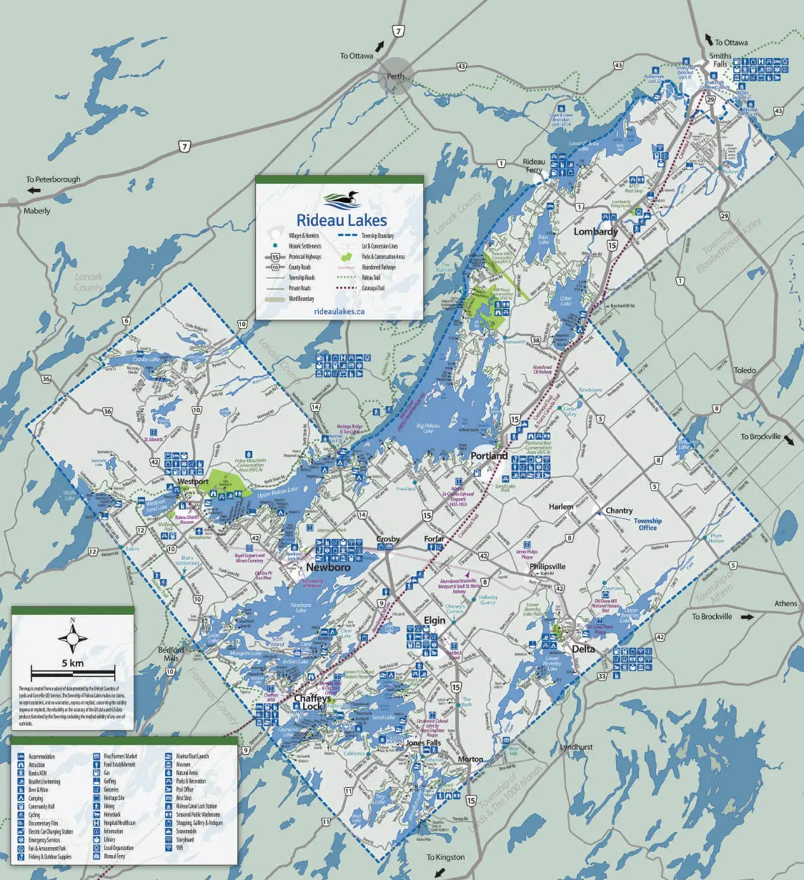 map of rideau lakes