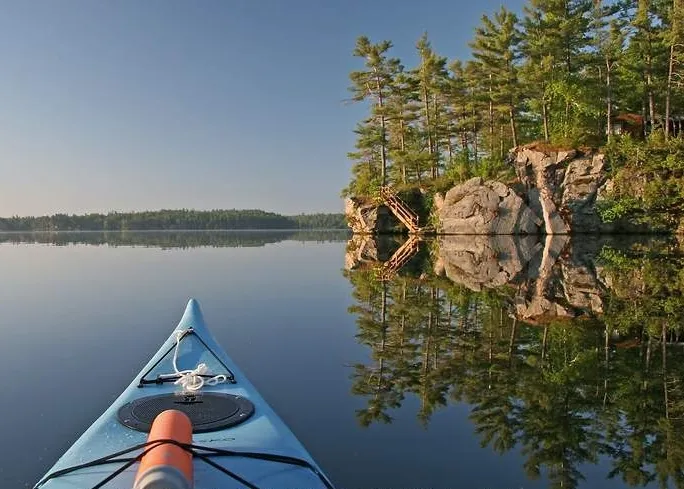 paddling on a lake